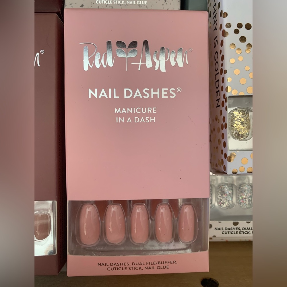 Red Aspen nail dashes (Karen is tickled pink)